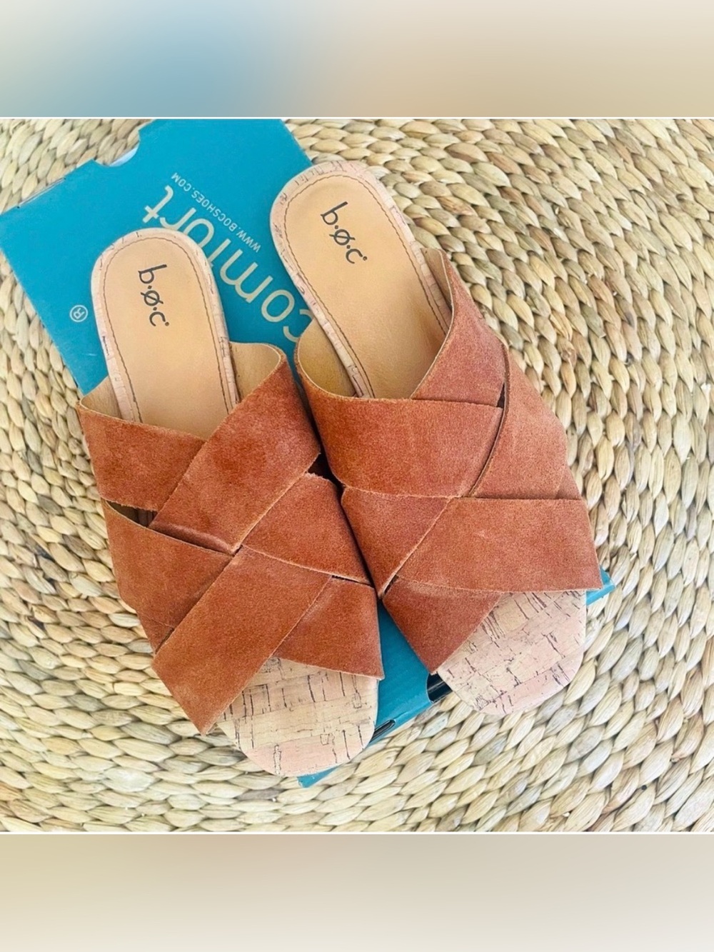 b.o.c. Rust Suede "Genoveva" Sandals